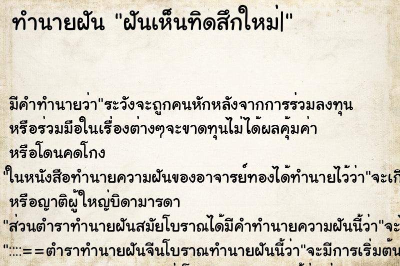 ทำนายฝันทำนายฝันฝันเห็นทิดสึกใหม่|